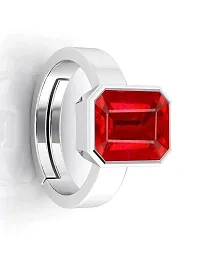 Sidharth Gems 11.00 Ratti 10.00 Carat A+ Quality Natural Burma Ruby Manik Unheated Untreatet Gemstone Silver Plated Ring for Women's and Men's{GGTL Lab Certified}-thumb1