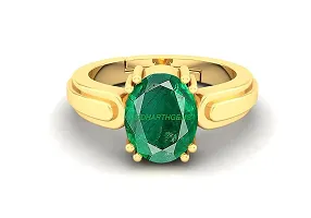 SIDHARTH GEMS Certified Natural 3.25 Carat Zambian Emerald Panna Silver Plated Astrological Purpose Adjustable Ring for Women's and Men's-thumb3