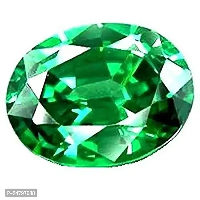 Sidharth Gems 11.25 Ratti Green Cubic Zircon Natural Certified Diamond Cut Loose Gemstone for Men's and Women's-thumb0