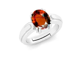 Sidharth Gems A1 Quality 9.70 Carat 10.25 Ratti Natural and Certified Natural Hessonite, Loose Gemstone Garnet Gomed Astrological Gemstone Adjustable Silver Ring for Men and Women-thumb2