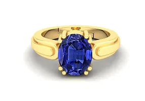 SIDHARTH GEMS Unheated Untreatet 18.00 Carat AAA+ Quality Natural Blue Sapphire Neelam Gold Plated Adjustable Gemstone Ring for Women's and Men's {Lab - Certified}-thumb2