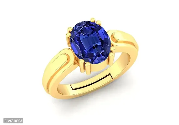 SIDHARTH GEMS 8.00 Ratti 7.00 Carat Certified Original Blue Sapphire Gold Plated Ring Panchdhatu Adjustable Neelam Ring for Men  Women by Lab Certified-thumb4