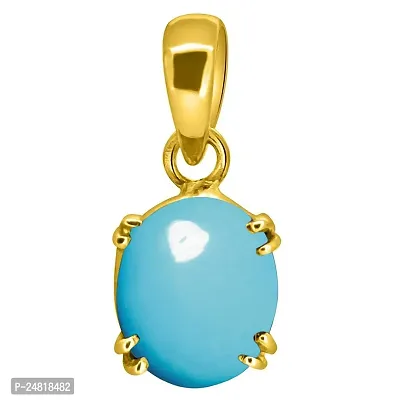 11.25 Ratti 10.00 Carat A+ Quality Turquoise Firoza Gemstone Pendant for Women's and Men's-thumb3