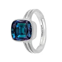 Sidharth Gems 10.25 Ratti Color Changing Alexandrite Ring Silver Plated Lab Created AAA Quality Excellent Shinning Stone-thumb3