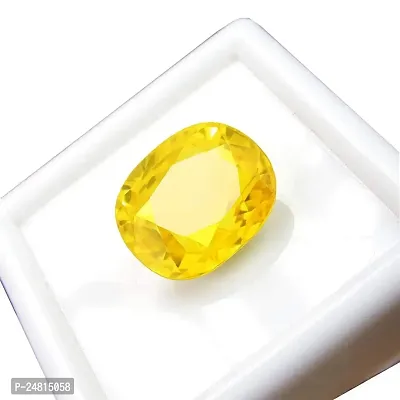 JEMSKART Original 9.00 Carat/10.00 RATTI Cultured Yellow Sapphire-Pukhraj Stone Untreated,Ceylon Sapphire Certified Natural Gemstone A++ Quality