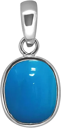 Natural Firoza Stone 4.25 Ratti (3.00 carats) Rashi Ratna Original and Certified by GGTL Turquoise Precious Gemstone for Astrological Purpose for Men and Women-thumb1