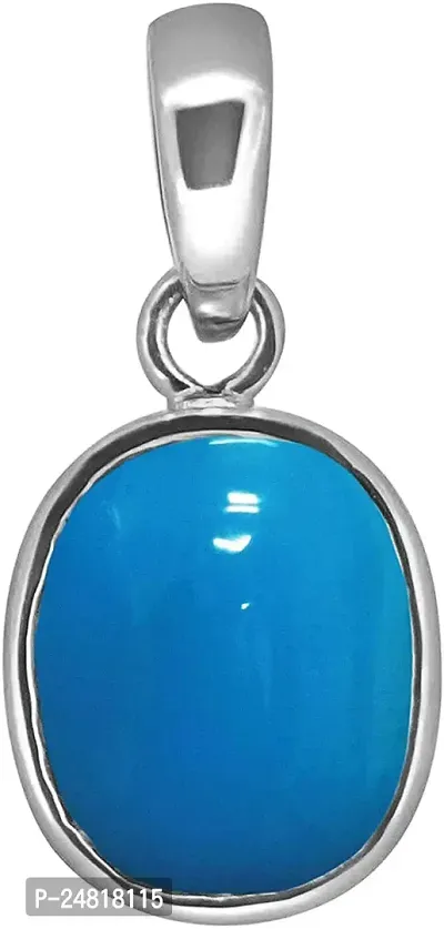 Natural Firoza Stone 4.25 Ratti (3.00 carats) Rashi Ratna Original and Certified by GGTL Turquoise Precious Gemstone for Astrological Purpose for Men and Women-thumb2