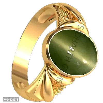 SIDHARTH GEMS 11.00 Carat Cat's Eye Lehsunia Stone Ring Gold Adjustable Ring for Men-thumb2