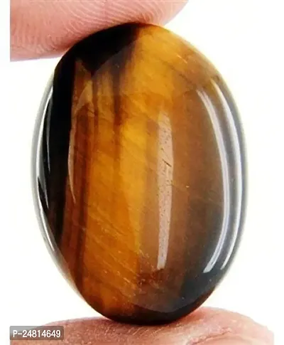 JEMSKART 9.25 Ratti / 8.00 Carat Natural Earth Mined Tiger Eye/Tiger Stone/Tiger's Eye Gemstone Natural Certified Loose Chitti Stone-thumb0