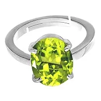 Sidharth Gems 12.00 Carat Certified Natural AAA++ Quality Peridot Loose Gemstone Silver Plated panchdhatu Adjustable Silver Ring for Men and Women { Lab -Approved }-thumb3