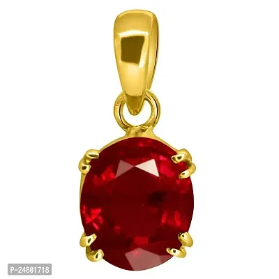 Sidharth Gems Certified 11.25 Ratti / 10.00 Carat A+ Quality Natural Ruby Manik Ashtadhatu Gold Plated Pendant/Locket Gemstone by Lab Certified(Top A+) Quality