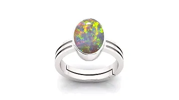 SIDHARTH GEMS 14.25 Ratti 13.00 Carat Certified Natural AA++ Quality Panchdhatu White Fire Opal Loose Gemstone Gold Plated Adjustable Ring for Men and Women-thumb1