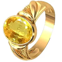 SIDHARTH GEMS 16.25 Ratti 15.00 Carat Citrine Ring Sunela Certified Natural Original Oval Cut Precious Gemstone Citrine Gold Plated Adjustable Ring Size 16-54-thumb2