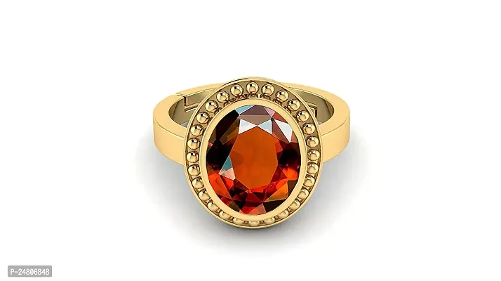 Sidharth Gems 2.25 Ratti / 1.70 Carat Natural Gomed Stone Astrological Gold Ring Adjustable Gomed Hessonite Astrological Gemstone for Men and Women {Lab - Tested}-thumb3