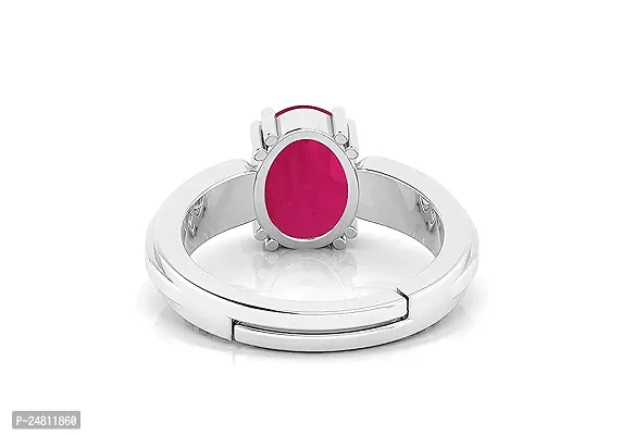 Sidharth Gems 11.25 Ratti 10.00 Carat A+ Quality Natural Burma Ruby Manik Unheated Untreatet Gemstone Silver Plated Ring for Women's and Men's(GGTL Lab Certified)-thumb4