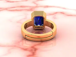 Jemskart Certified Unheated Untreatet 7.25 Ratti A+ Quality Natural Blue Sapphire Neelam Gemstone Gold Plated Adjustable Ring for Women's and Men's-thumb3