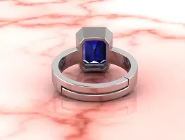 SIDHARTH GEMS Blue Sapphire/Neelam 8.25 Ratti 7.62 crt Stone Panchdhatu Adjustable Ring for Women-thumb3