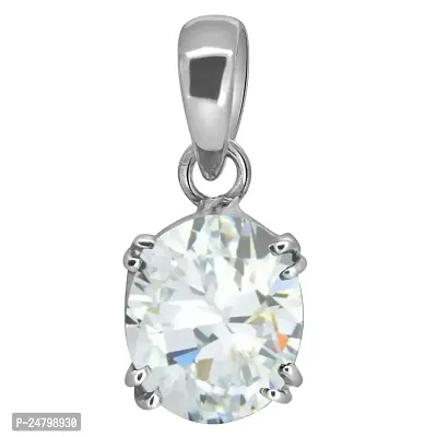 Sidharth Gems 8.25 Ratti 7.70 Carat Natural Round Zircon Jerkin Clear Crystal Precious Gemstone Unheated and Untreated Pendant for Men and Women-thumb0