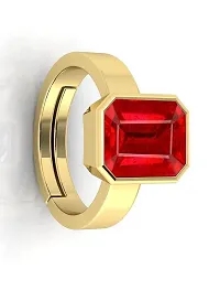 Sidharth Gems 7.25 Ratti 6.25 Carat Natural Ruby Manik Loose Gemstone Gold Plated Birthstone Astrology Rashi Ratan Adjustable Ring for Men  Women-thumb1