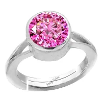 SIDHARTH GEMS 13.25 Ratti 12.25 Carat Natural Pink Zircon Stone Adjustable Ring American Diamond Original Certified Gemstone Silver Plated Panchdhatu  Ashtadhatu Ring for Men and Women-thumb2