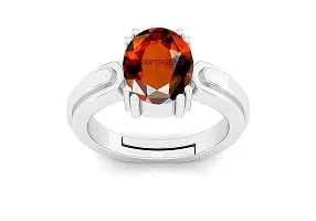 Sidharth Gems 14.00 Carat Certified A+ Quality Natural Hessonite Garnet Gomed Adjustable Silver Ring Loose Gemstone for Women's and Men's-thumb1