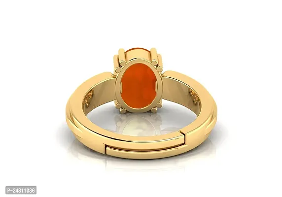 Sidharth Gems 13.00 Ratti Gomed Ring Natural Quality  Original Stone Panchdhatu  Ashtadhatu Metal Adjustable Ring Rashi Ratna Loose Gemstone Gold Plated Ring for Men and Women-thumb5