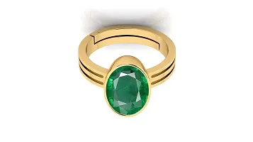 Sidharth Gems 13.25 Ratti 12.40 Carat Certified Natural Emerald Panna Panchdhatu Adjustable Rashi Ratan Gold Plating Ring for Astrological Purpose Men  Women by Lab Certifeid-thumb2