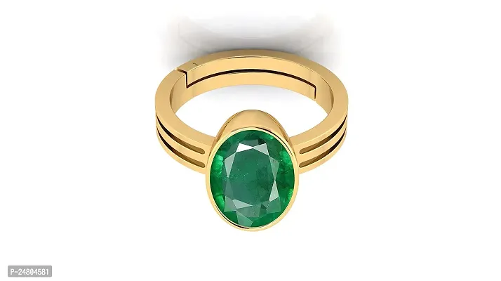 Sidharth Gems 13.25 Ratti 12.40 Carat Certified Natural Emerald Panna Panchdhatu Adjustable Rashi Ratan Gold Plating Ring for Astrological Purpose Men  Women by Lab Certifeid-thumb3