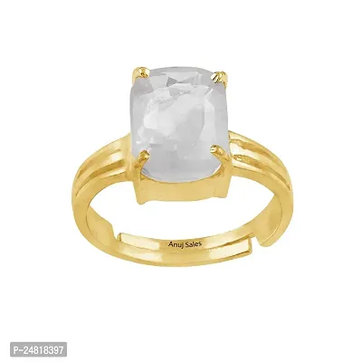 6.25 Ratti 5.00 Carat AA++ Quality Certified Adjaistaible Gold Plated Ring Unheated Untreated Natural White Sapphire Pukhraj Loose Gemstone by Lab Certified-thumb0