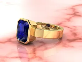 SIDHARTH GEMS 13.00 Ratti 12.00 Carat Lab - Certified Unheated Untreatet AAA+ Quality Natural Blue Sapphire Neelam Gold Adjustable Gemstone Ring for Women's and Men's-thumb1