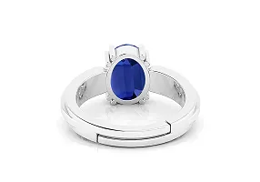 SIDHARTH GEMS Blue Sapphire Silver Plated Ring 15.25 Ratti 14.00 Carat Unheated and Untreated Neelam Natural Ceylon Gemstone for Men and Women-thumb4