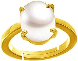 South Sea Pearl 11.25 Ratti 10.00 Carat Natural Pearl Gemstone Original Certified Moti Adjustable Astrological panchhdhaatu/Ashtadhatu Gold Ring for Men and Women-thumb2