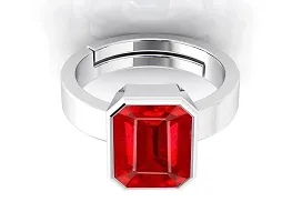 Super Quality Burma Ruby Stone 7.00 Ratti with Lab Tested Certified untreated Unheated Natural Manik Gemstone manikya Silver Plated Adjustable Ring for Women and Men-thumb2