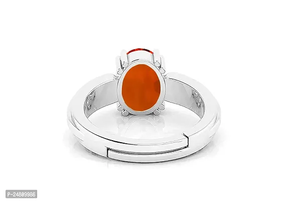 Sidharth Gems A1 Quality 11.70 Carat 12.25 Ratti Natural and Certified Natural Hessonite, Loose Gemstone Garnet Gomed Astrological Gemstone Adjustable Silver Ring for Men and Women-thumb5