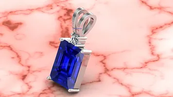 SIDHARTH GEMS Blue Sapphire Silver Plated Pendant Locket 20.25 Ratti 19.00 Carat Unheated and Untreated Neelam Natural Ceylon Gemstone for Men and Women-thumb3