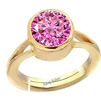 8.25 Ratti 7.52 Carat/Jarkan Precious Gemstone Natural Pink Zircon Stone Rashi Ratna Ashtadhatu Adjustable Gold Ring for Astrological Purpose for Men and Women-thumb1