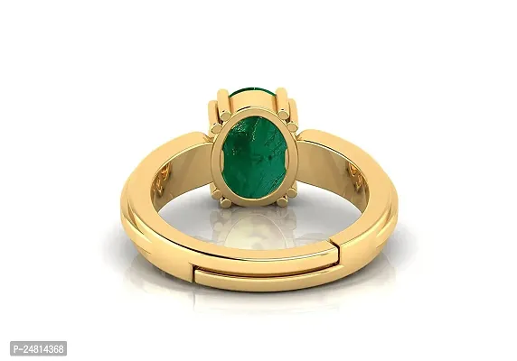 SIDHARTH GEMS 18.25 Ratti 17.00 Carat Certified Natural Emerald Panna Panchdhatu Adjustable Rashi Ratan Gold Plating Ring for Astrological Purpose Men  Women-thumb5