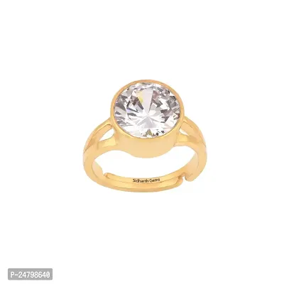 SIDHARTH GEMS Certified 9.25 Ratti 8.52 Carat/Jarkan Precious Gemstone Natural Zircon Stone Rashi Ratna Ashtadhatu Adjustable Gold Ring for Astrological Purpose for Men and Women