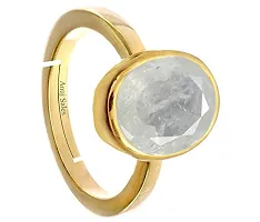 8.25 Ratti 7.00 Carat AA++ Quality Certified Adjaistaible Gold Plated Ring Unheated Untreated Natural White Sapphire Pukhraj Loose Gemstone by Lab Certified-thumb1