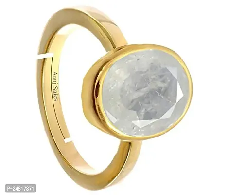 8.25 Ratti 7.00 Carat AA++ Quality Certified Adjaistaible Gold Plated Ring Unheated Untreated Natural White Sapphire Pukhraj Loose Gemstone by Lab Certified-thumb2