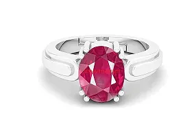 Sidharth Gems 7.25 Ratti 6.00 Carat A+ Quality Natural Burma Ruby Manik Unheated Untreatet Gemstone Silver Plated Ring for Women's and Men's(GGTL Lab Certified)-thumb3