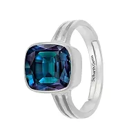 Sidharth Gems Certified Unheated Untreatet 2.25 Ratti 1.32 Carat A+ Quality Natural Alexandrite Ring Silver Plated for Women's and Men's-thumb2