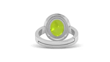 SIDHARTH GEMS 11.00 Carat Certified Natural AAA++ Quality Peridot Loose Gemstone Silver Plated panchdhatu Adjustable Silver Ring for Men and Women ( Lab -Approved )-thumb3