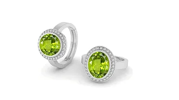 SIDHARTH GEMS 11.00 Carat Certified Natural AAA++ Quality Peridot Loose Gemstone Silver Plated panchdhatu Adjustable Silver Ring for Men and Women ( Lab -Approved )-thumb4