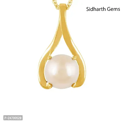 Sidharth Gems 4.25 Ratti 3.00 Carat Carat South Sea Pearl Gold Plated Pendant Locket Moti Stone Natural Certified Gemstone for Men and Women (White-thumb2