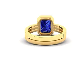 Sidharth Gems Gemstone Ratna Blue Sapphire Neelam Gemstone Gold Plated Ring for Women and Men (11.00 Carat to 12.00 ratti) by Lab Certified-thumb2