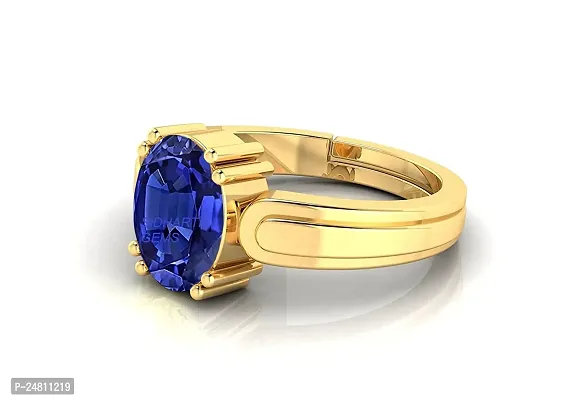 SIDHARTH GEMS 6.00 Ratti 5.00 Carat Certified Original Blue Sapphire Gold Plated Ring Panchdhatu Adjustable Neelam Ring for Men  Women by Lab Certified-thumb4