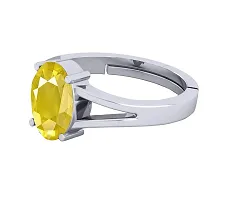 SIDHARTH GEMS 7.55 carat A+ Quality Natural Yellow Sapphire Pukhraj Gemstone Silver Plated Ring for Women's and Men's (Lab Certified)-thumb3