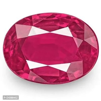 Sidharth Gems Certified Unheated Untreated 6.25 Ratti 5.75 Carat A+ Quality Natural Burma Ruby Manik Loose Gemstone for Women and Men