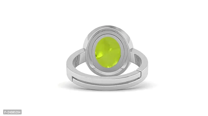 Sidharth Gems 14.50 Carat Certified Natural AAA++ Quality Peridot Loose Gemstone Silver Plated panchdhatu Adjustable Silver Ring for Men and Women { Lab -Approved }-thumb4